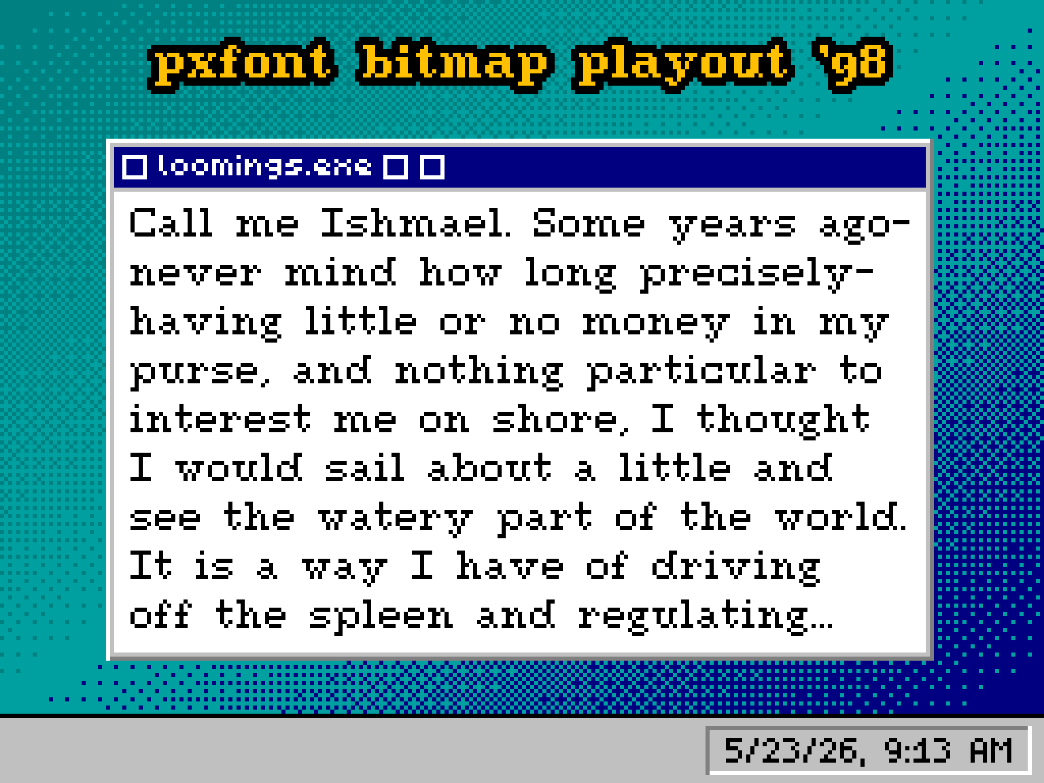 a demo graphic for my pixel art libraries